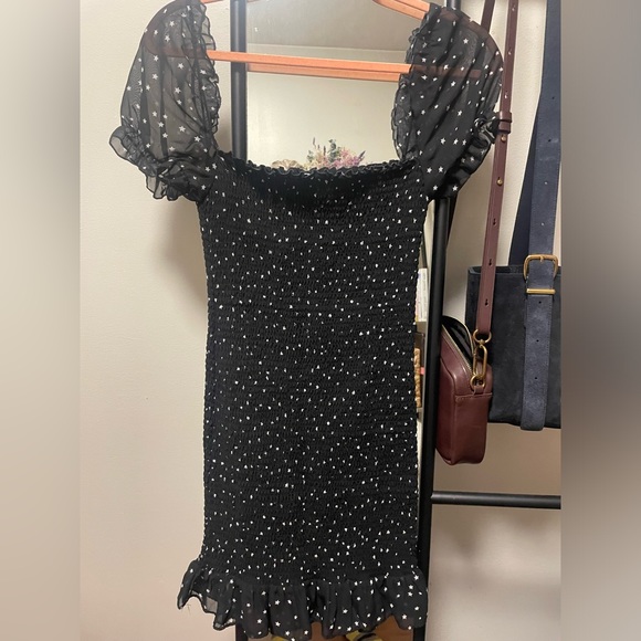 Superdown Black Star Pattern Dress - Picture 2 of 5